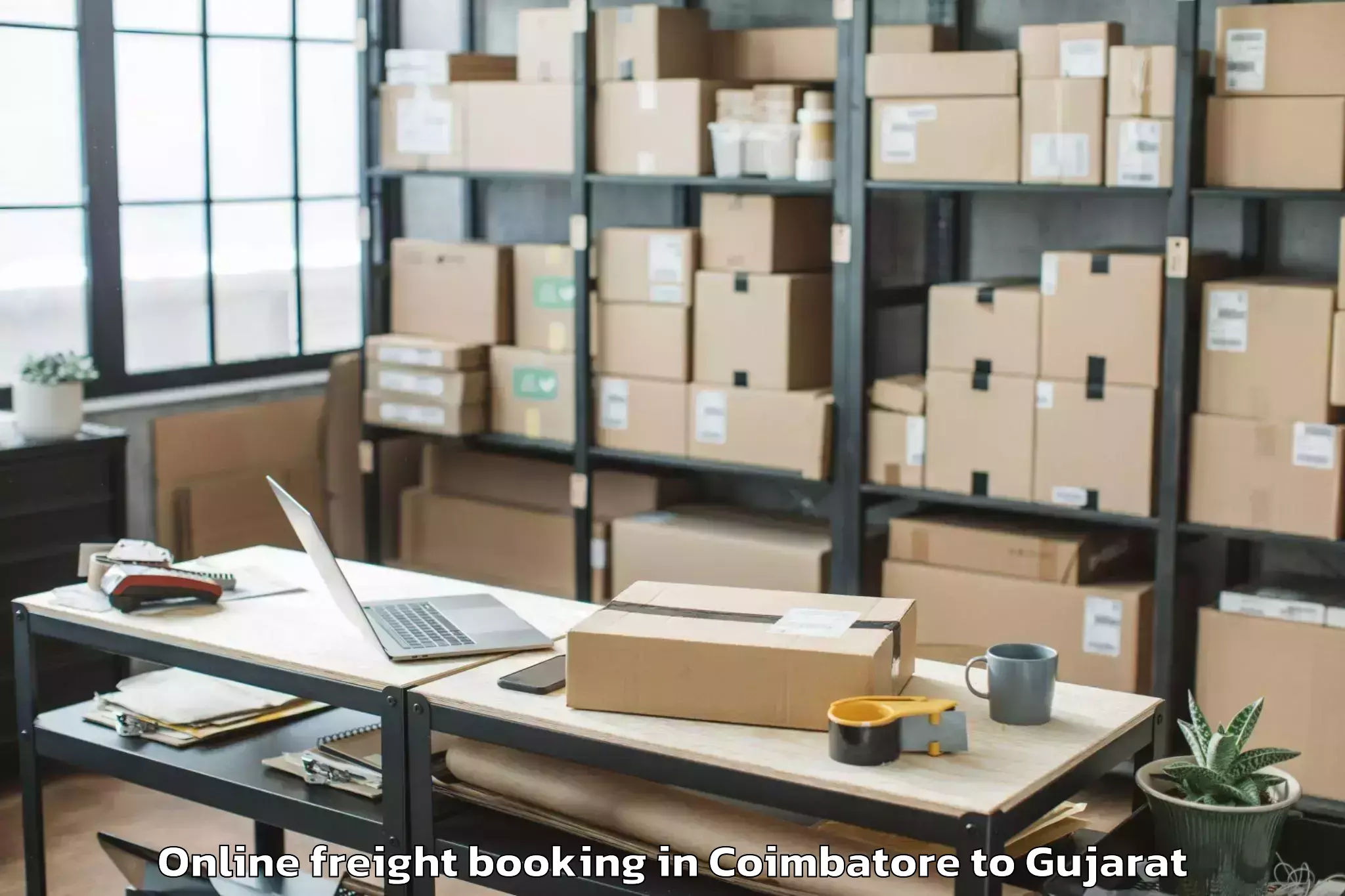 Quality Coimbatore to Delvada Online Freight Booking